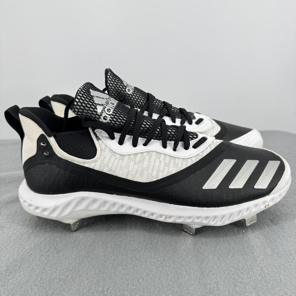 NWT Adidas Icon V Bounce Iced Metal Baseball Cleats Mens 11.5 Black White EE4131